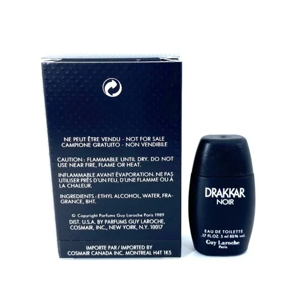 Drakkar Noir Guy Laroche Eau de Toilette 5 ml 0.17 fl.oz. Miniperfume - Image 2